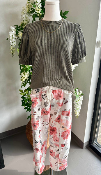 Flora French Terry Utility Barrel Pants