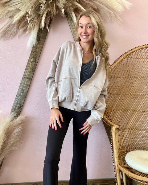 Acid Wash Jacket Ash Mocha