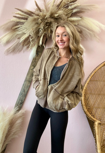 Acid Wash Jacket Mocha