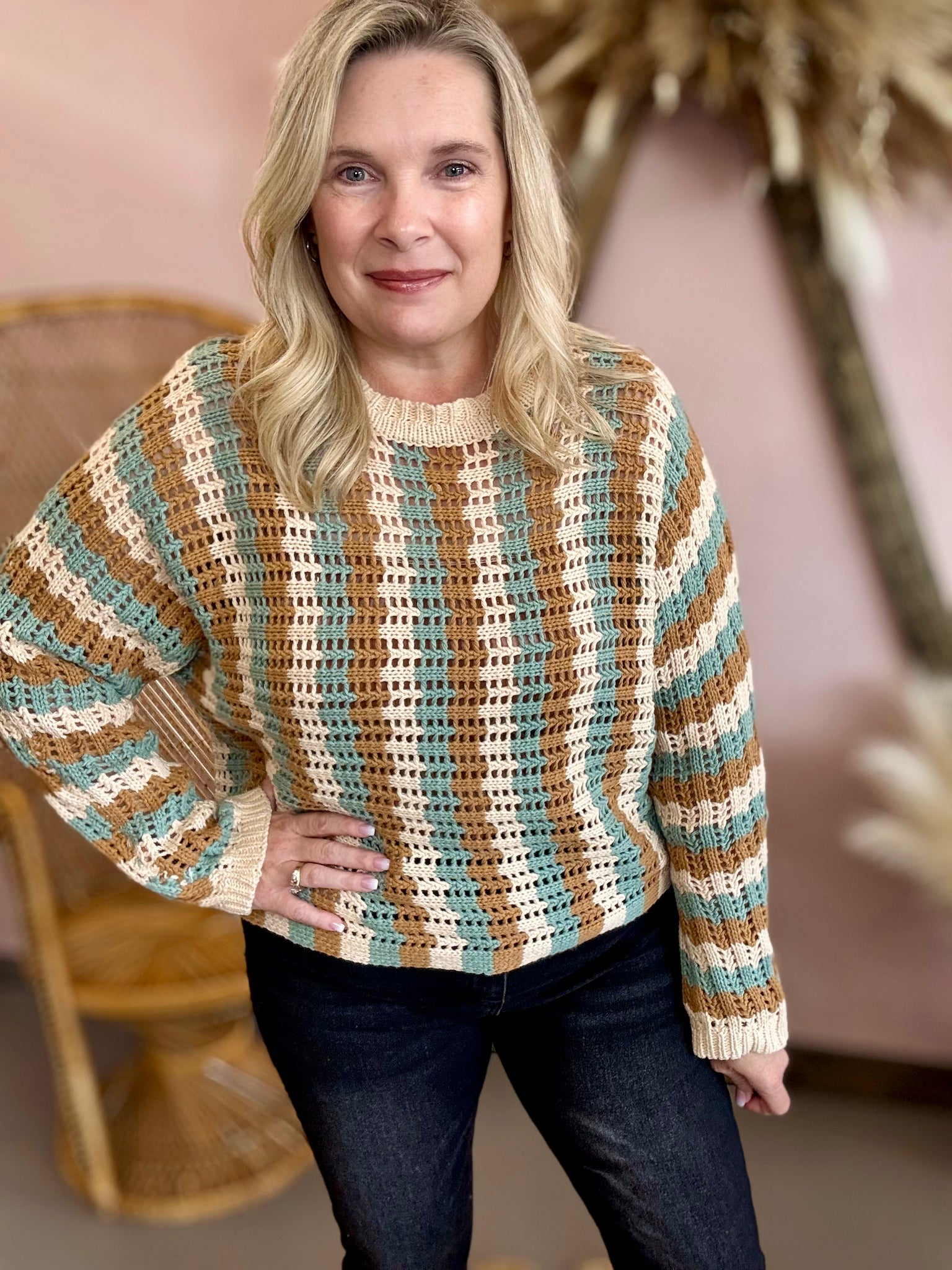 Stripe Dolman Sweater