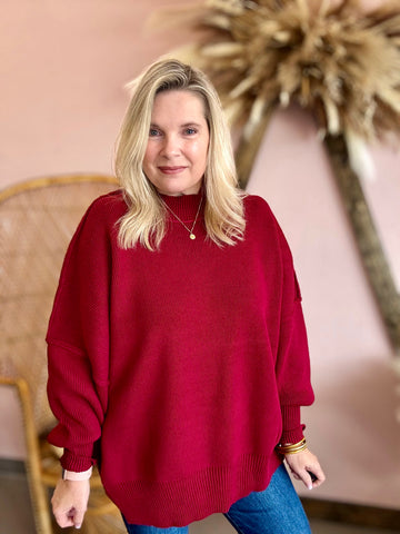 Just The Way You Are Sweater Cabernet