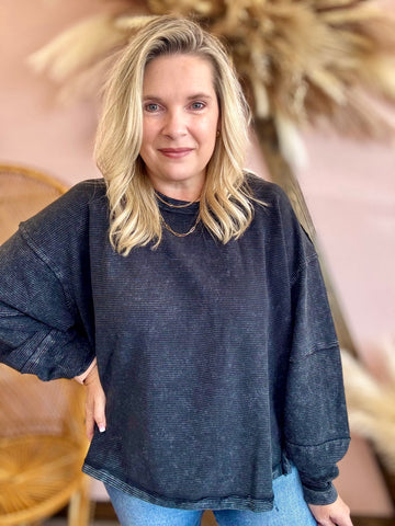 Ribbed Cropped Pullover