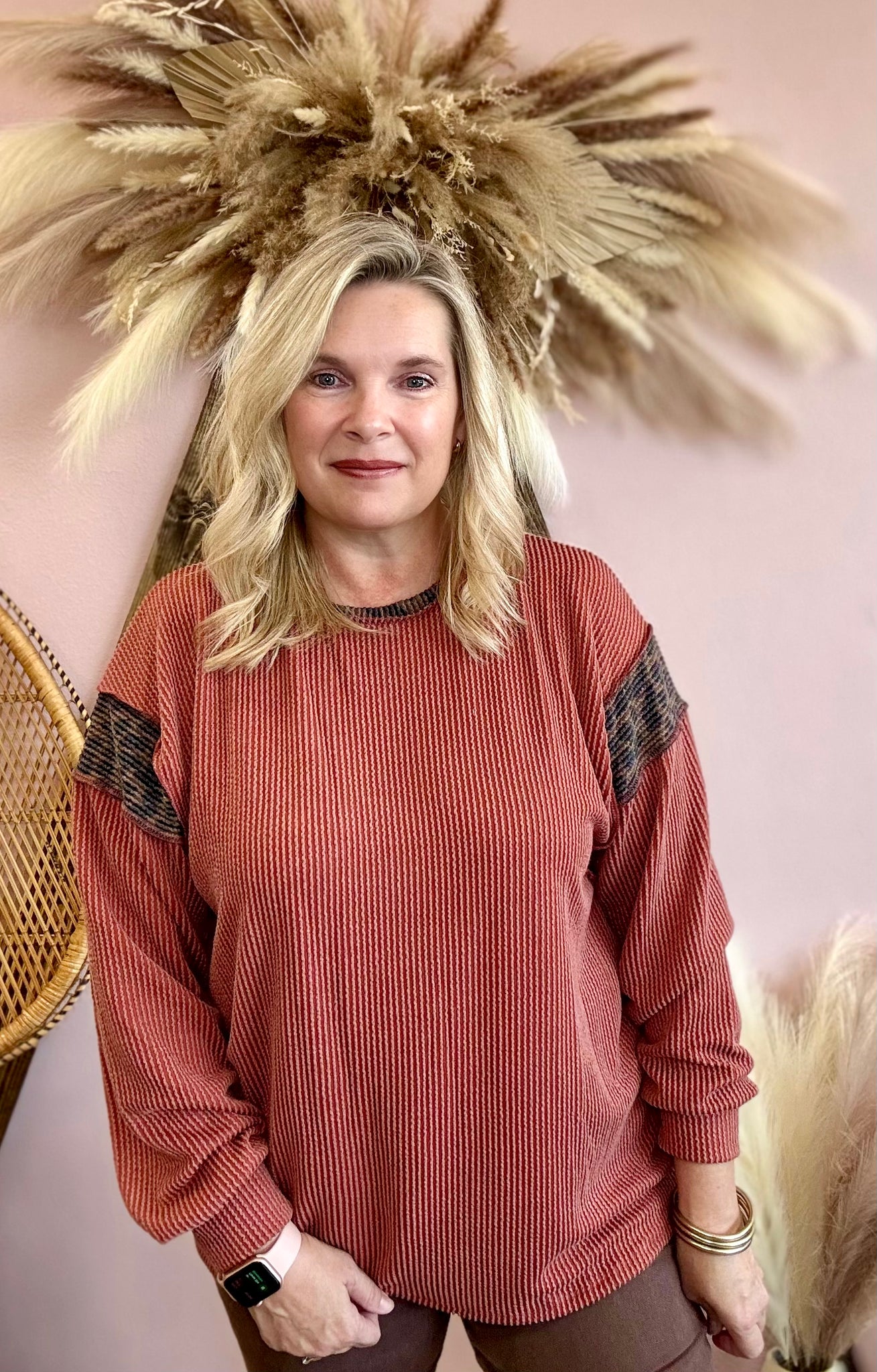 Ribbed Animal Print Top