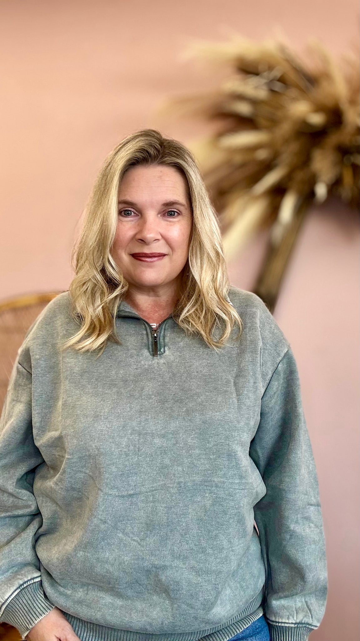 Wear Anywhere Zipper Pullover Jade