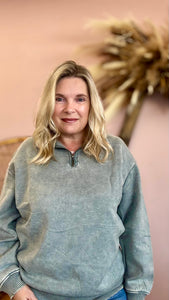 Wear Anywhere Zipper Pullover Jade