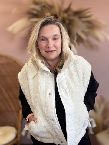Cozy Sherpa Vest Jacket White