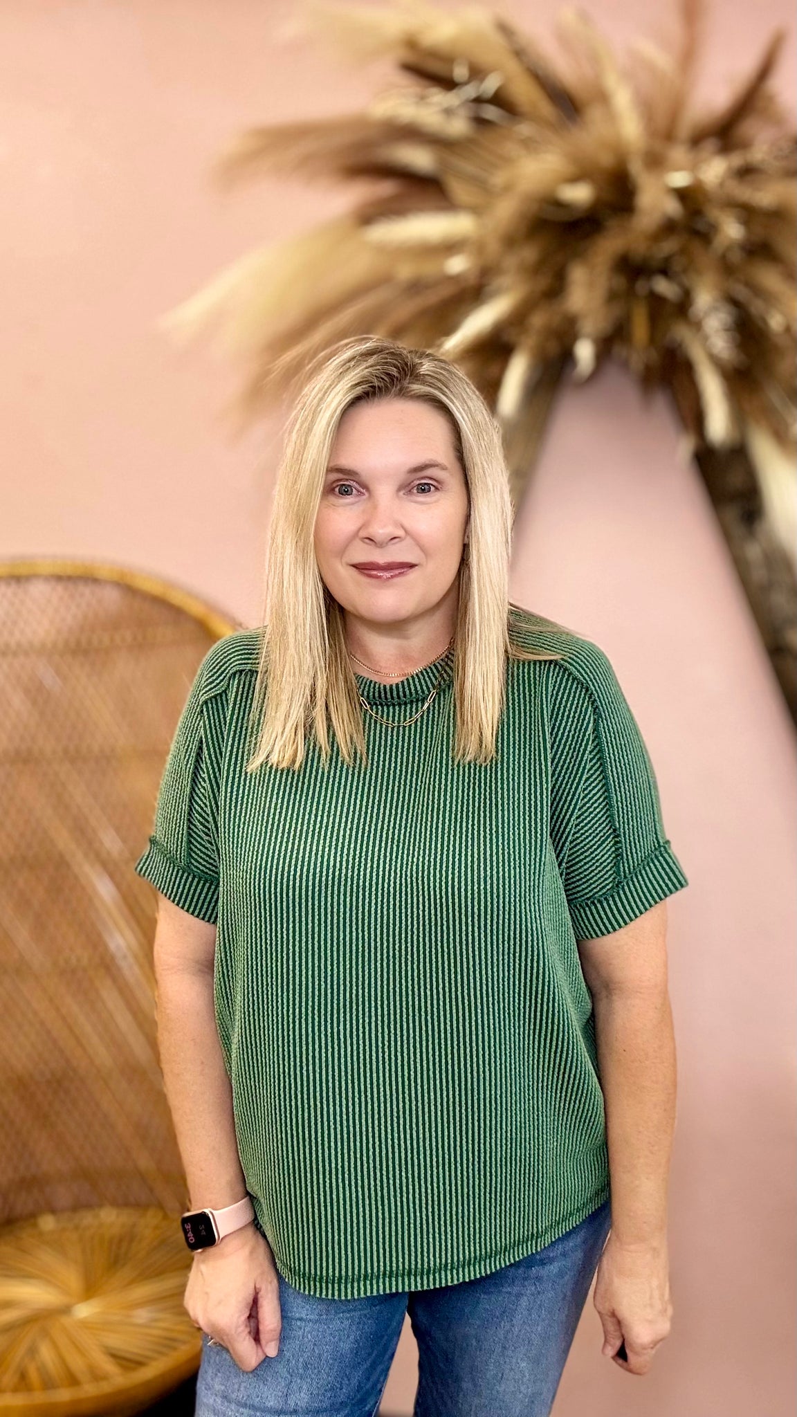 My Favorite Ribbed Top Green