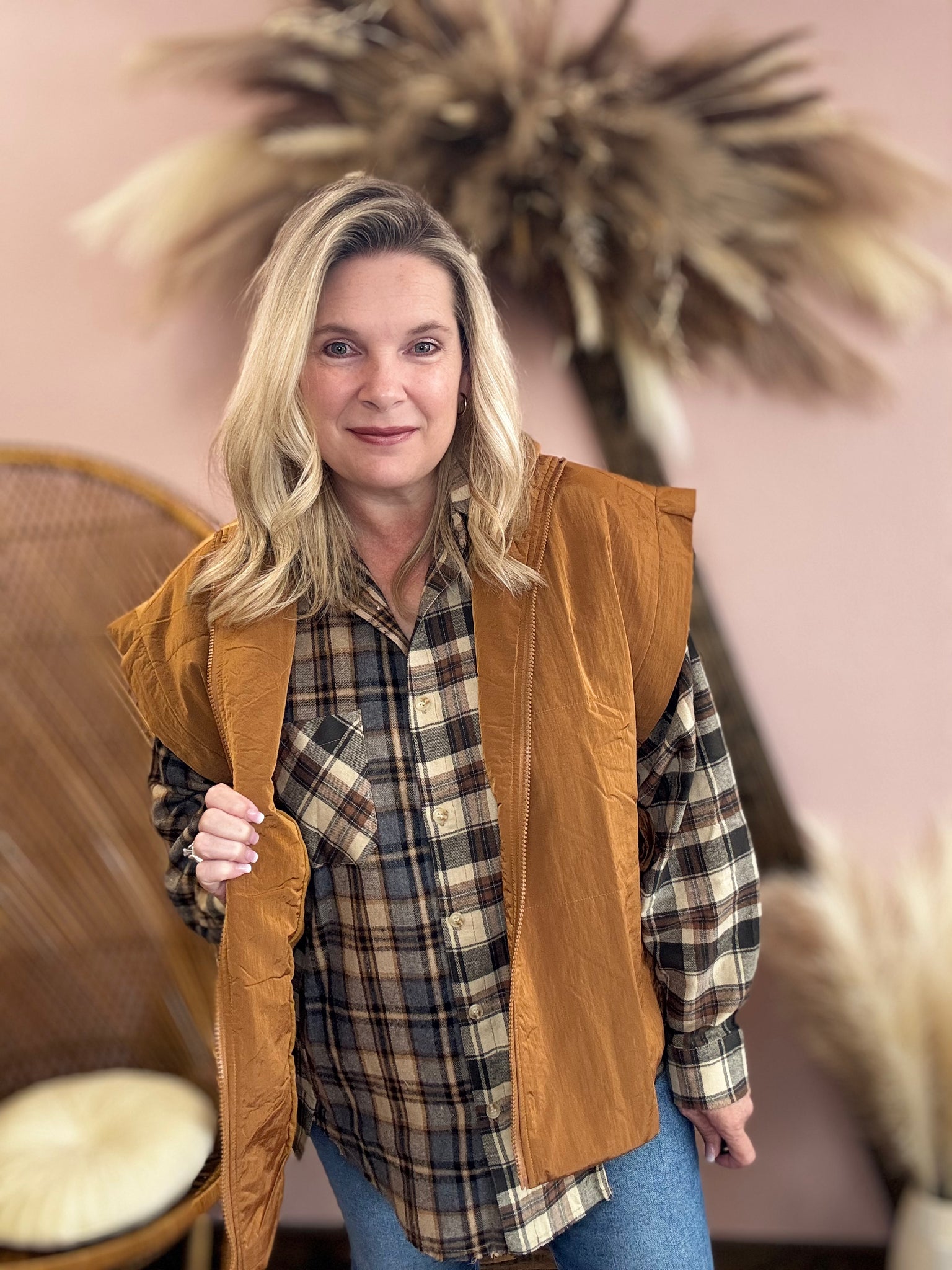 Copper Tie Side Puffer Vest