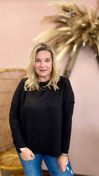 Everyday Favorite Ribbed Top Black