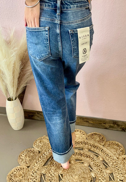 Risen High Rise Cuffed Jeans