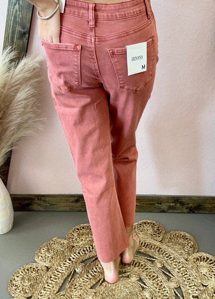Cropped Straight Jeans Cabernet