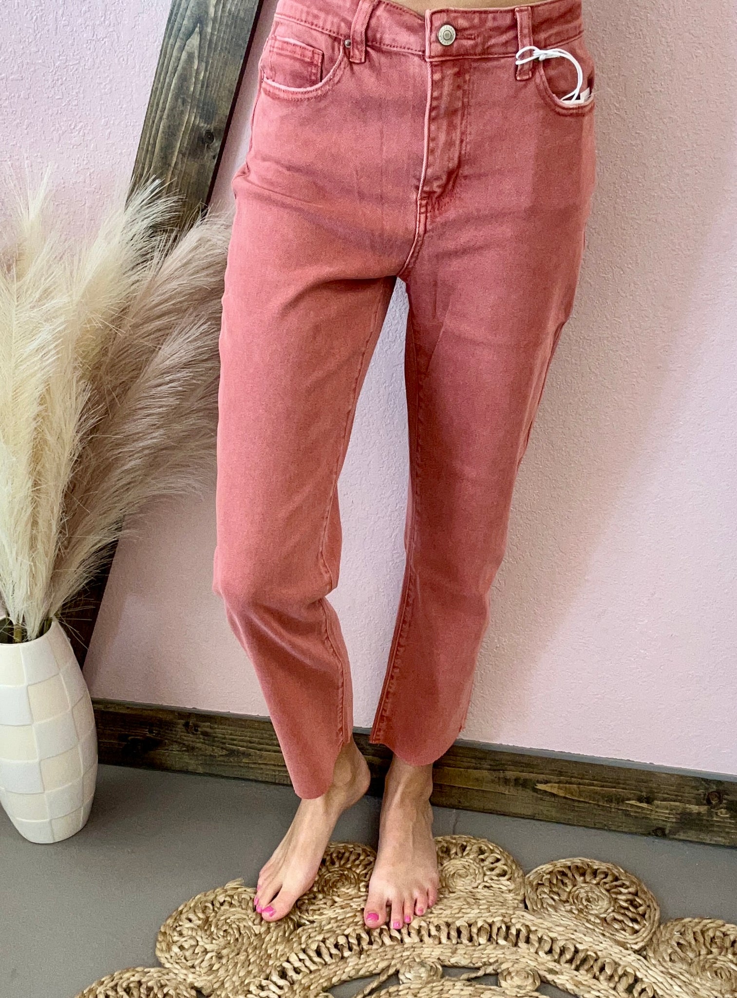 Cropped Straight Jeans Cabernet