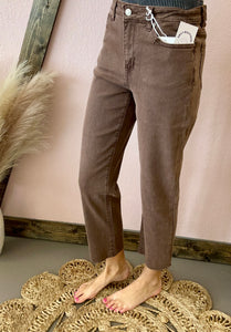 Cropped Straight Jeans Brown