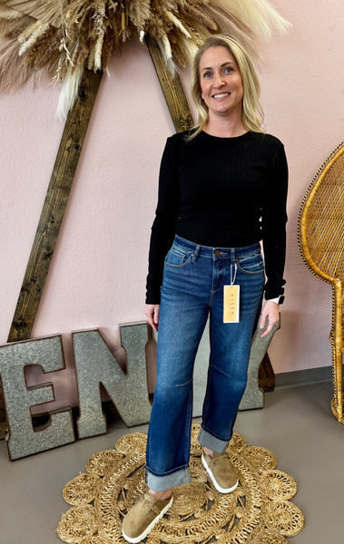 Risen Tammy Mid Rise Barrel Jeans