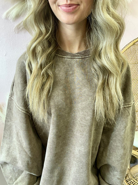 Oversized Fleece Pullover Mocha