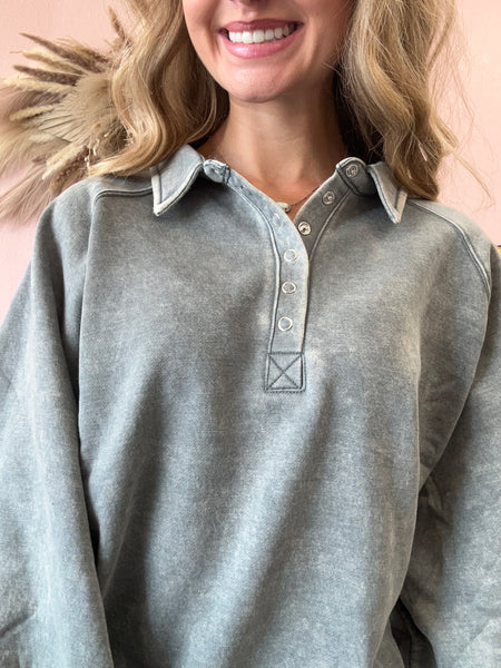 Olivia Button Up Sweatshirt