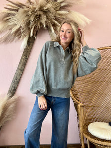 Olivia Button Up Sweatshirt