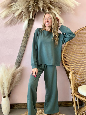 Scuba Pullover and Pants Set Jade Green