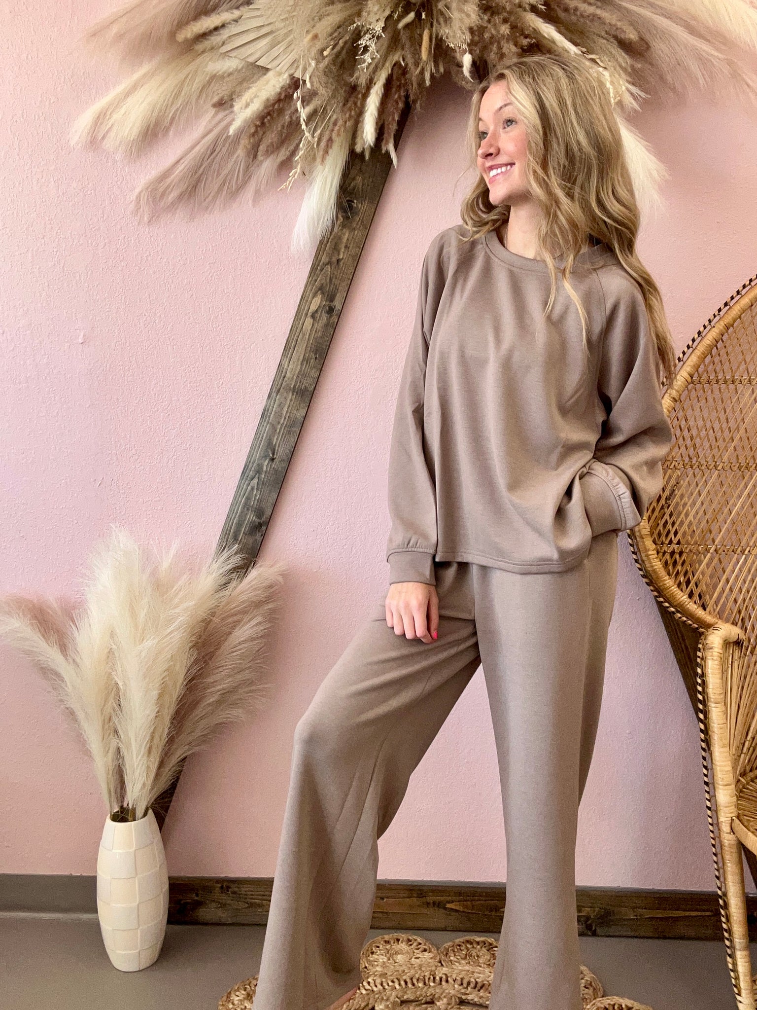 Scuba Pullover and Pants Set Cocoa