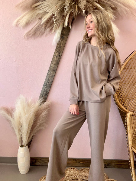 Scuba Pullover and Pants Set Cocoa