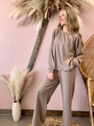Scuba Pullover and Pants Set Cocoa
