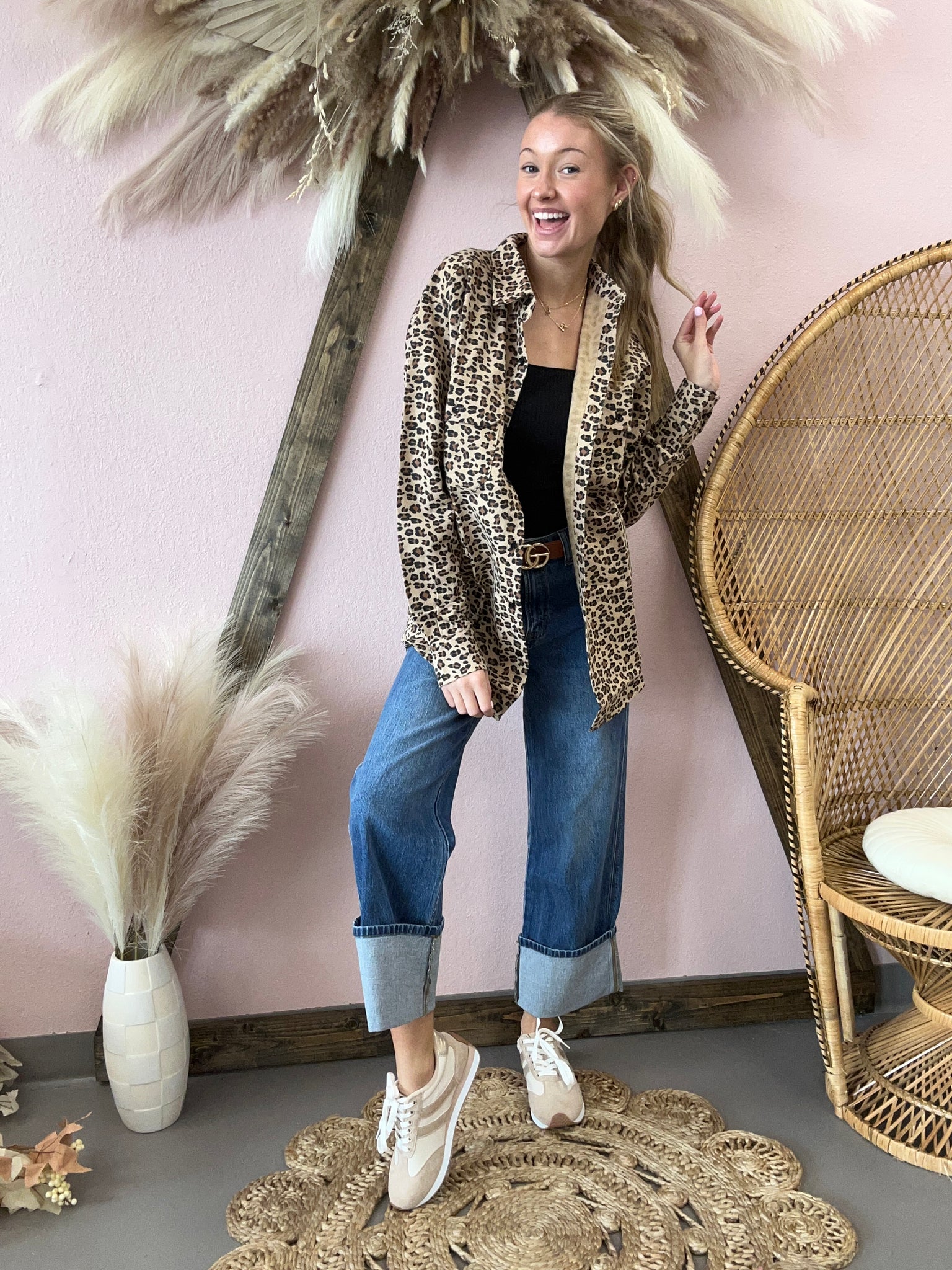 Cheetah Chick Leopard Flannel