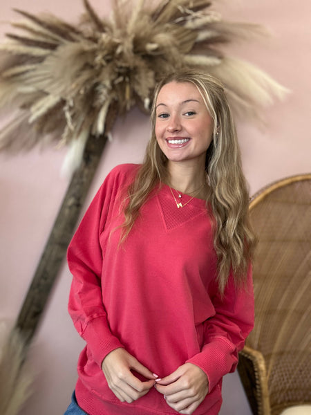 Cuddle Weather Pullover Red