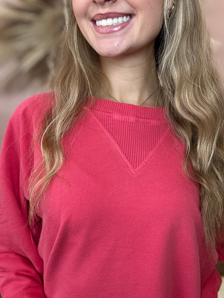 Cuddle Weather Pullover Red