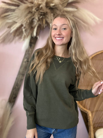 Cuddle Weather Pullover Olive