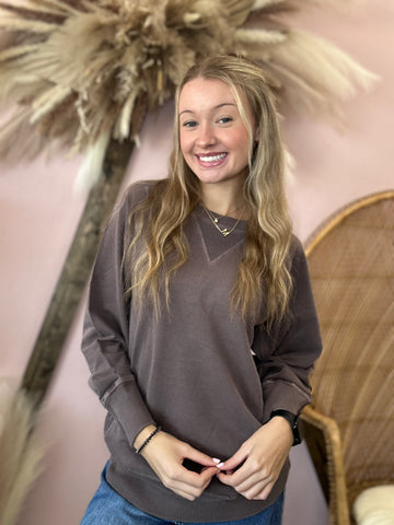 Cuddle Weather Pullover Brown