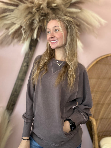 Cuddle Weather Pullover Brown