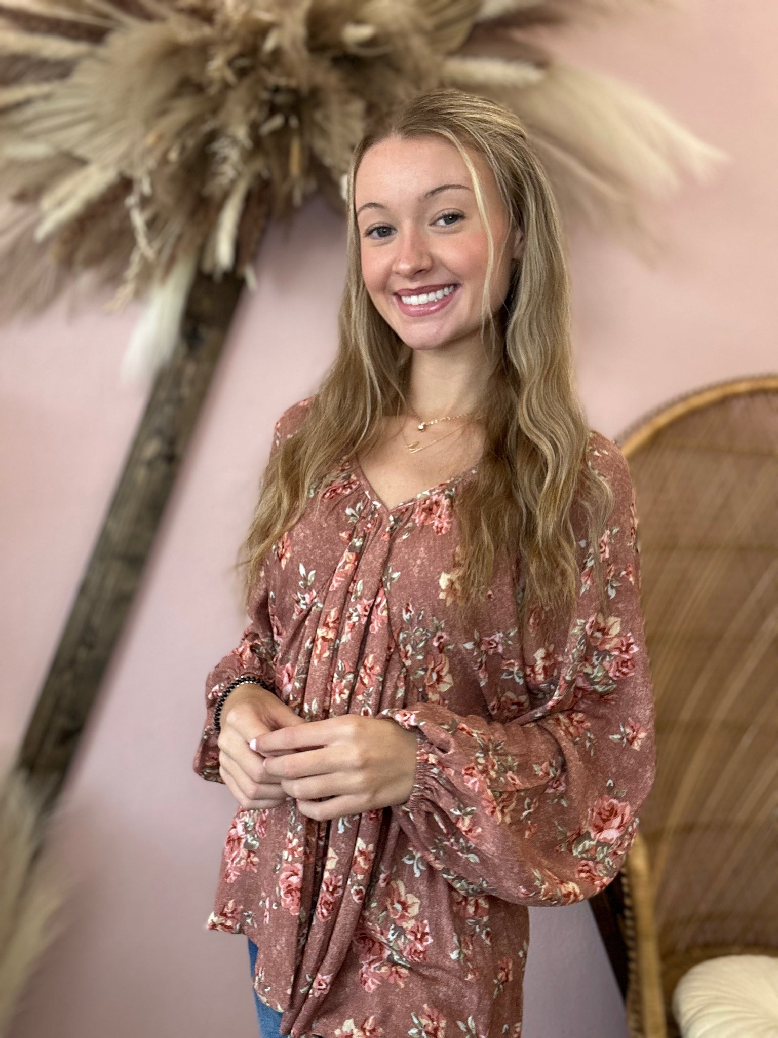 Flirty Fall Floral Babydoll Top