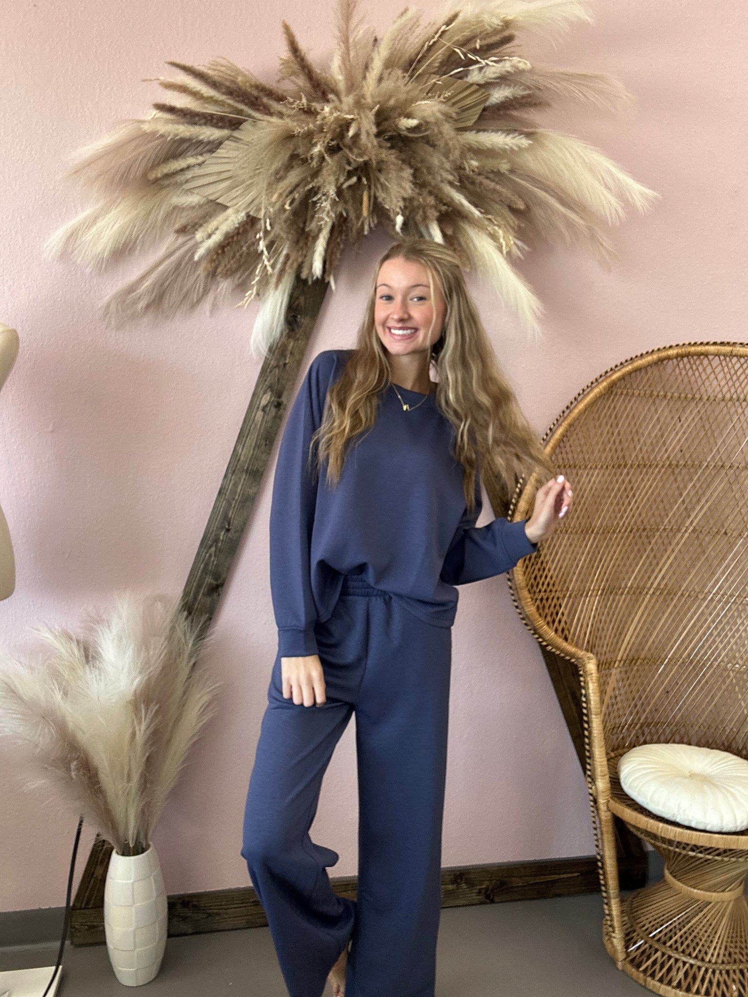 Scuba Pullover Pants Set Blue