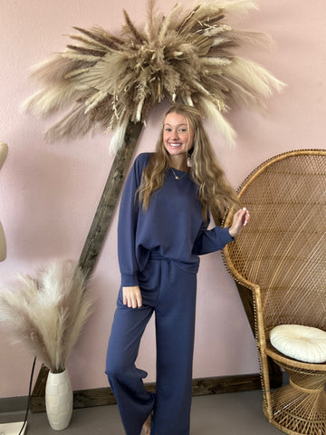 Scuba Pullover Pants Set Blue