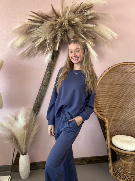Scuba Pullover Pants Set Blue