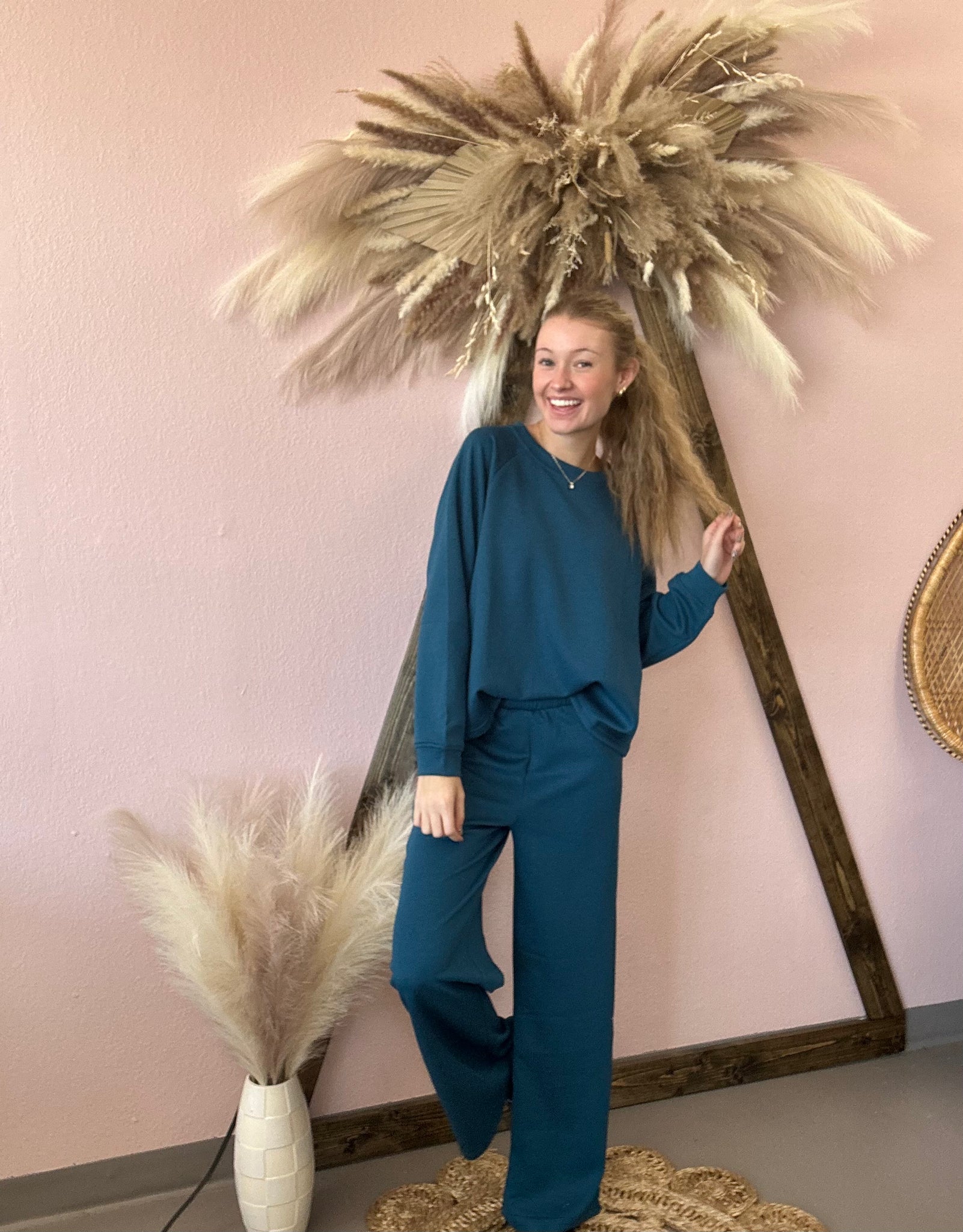 Scuba Pullover Pants Set Teal