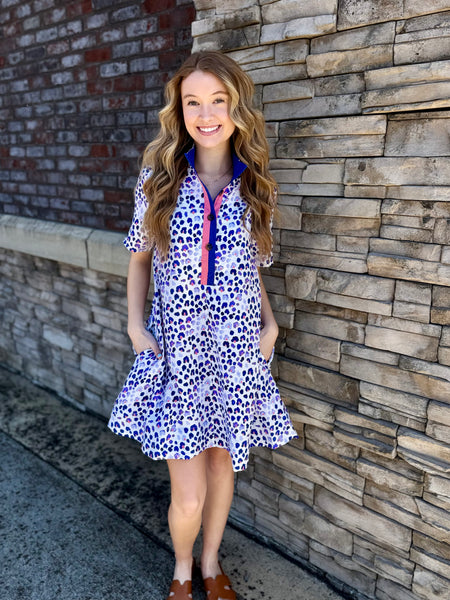Maya Printed Mini Dress with Pockets