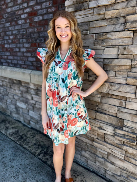 Seraphina Floral Ruffle Mini Dress