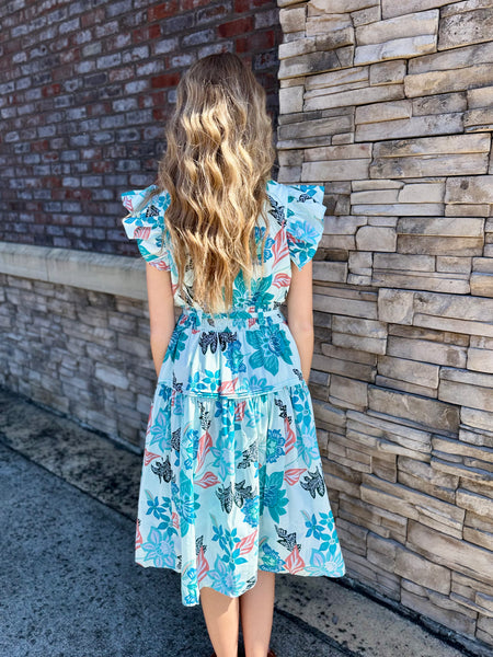 Garden Party Floral Tiered Midi Dress