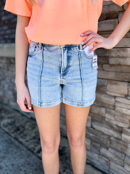 Risen High Rise Pintuck Shorts