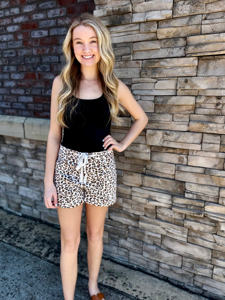 Risen Slouchy Leopard Print Shorts