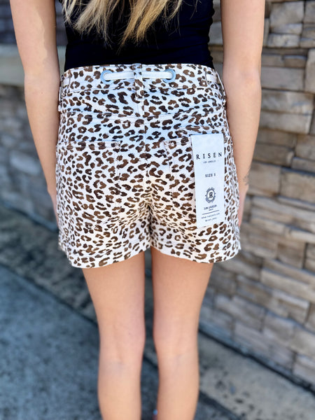 Risen Slouchy Leopard Print Shorts