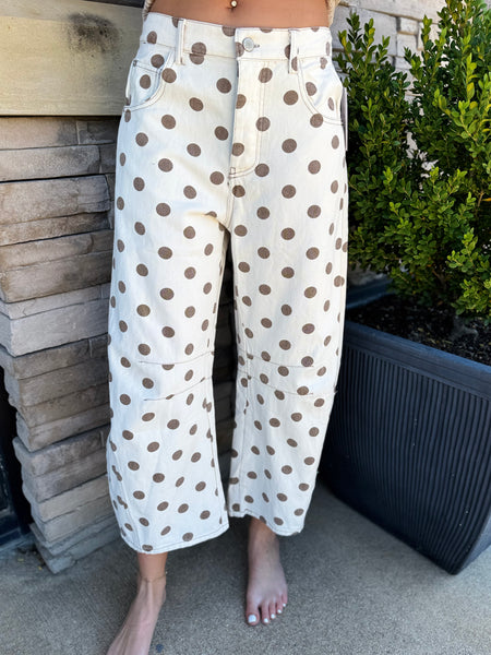 Polka Dot Barrel Pants
