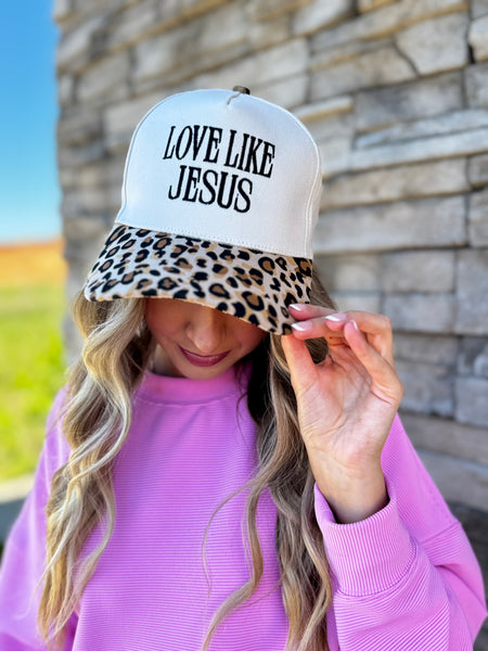 Love Like Jesus Leopard Adjustable Hat