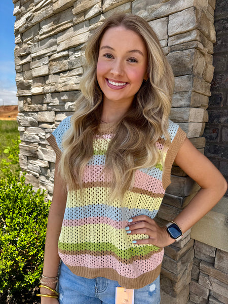 Neapolitan Stripe Sweater Tank Top