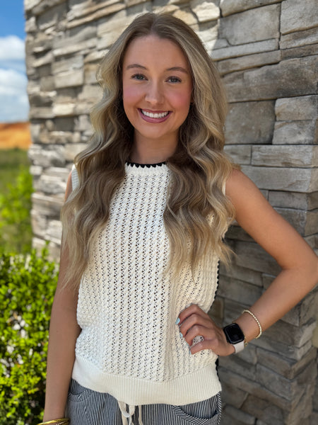 Scalloped Hem Sweater Tank Top