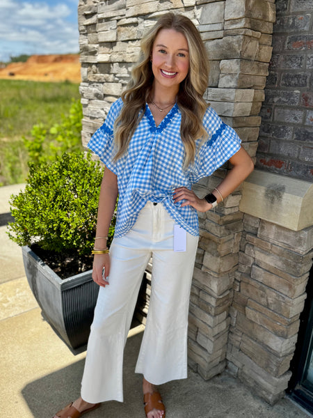 Wide Leg Cropped White Jeans