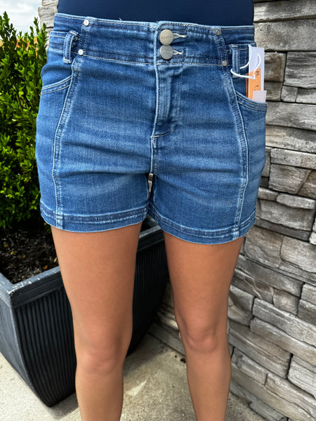 Risen Mid Rise Seam Detail Shorts