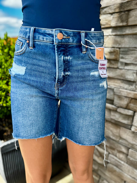 Risen High Rise Tummy Control Mid Length Shorts