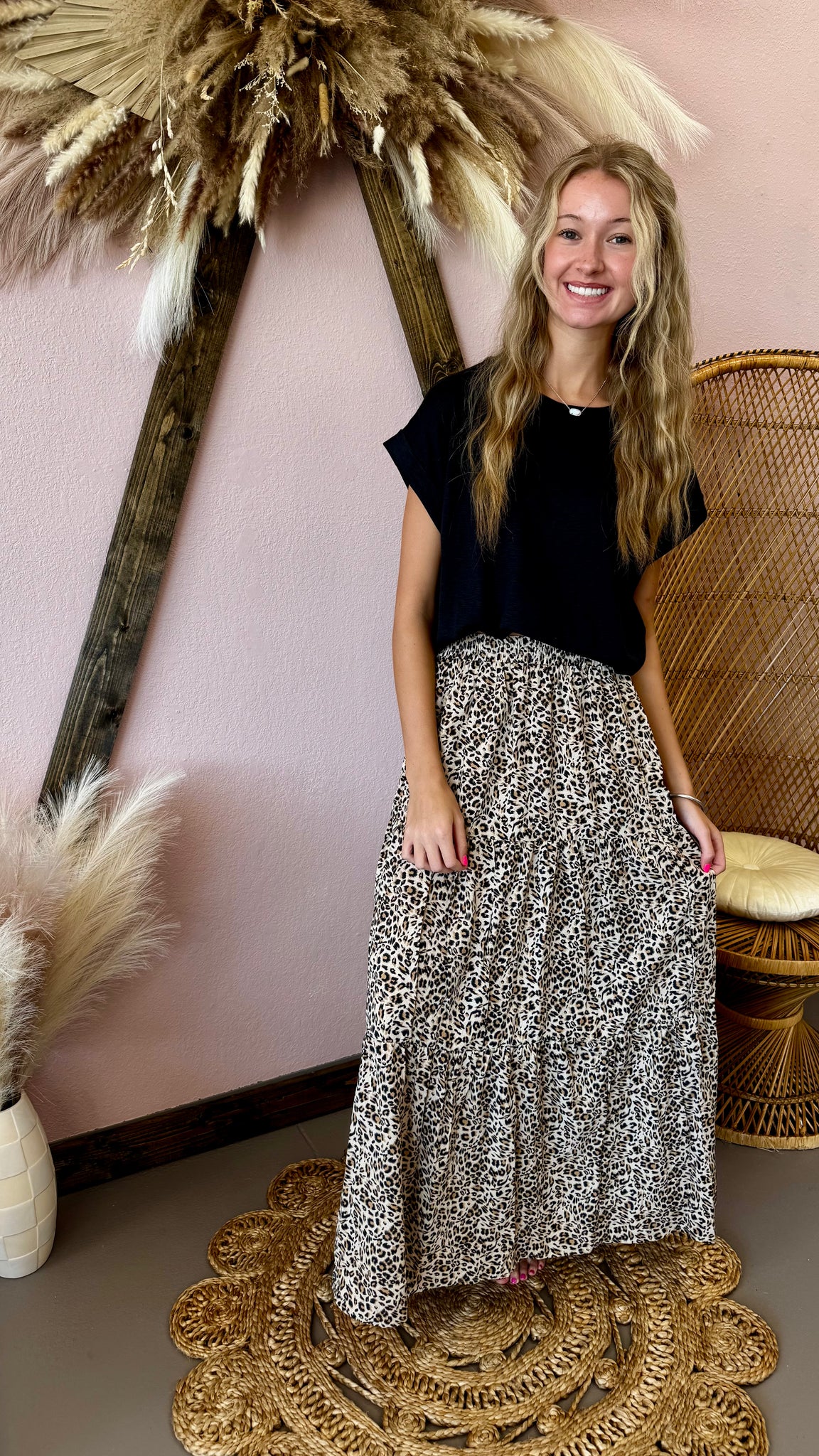 Long Leopard Skirt